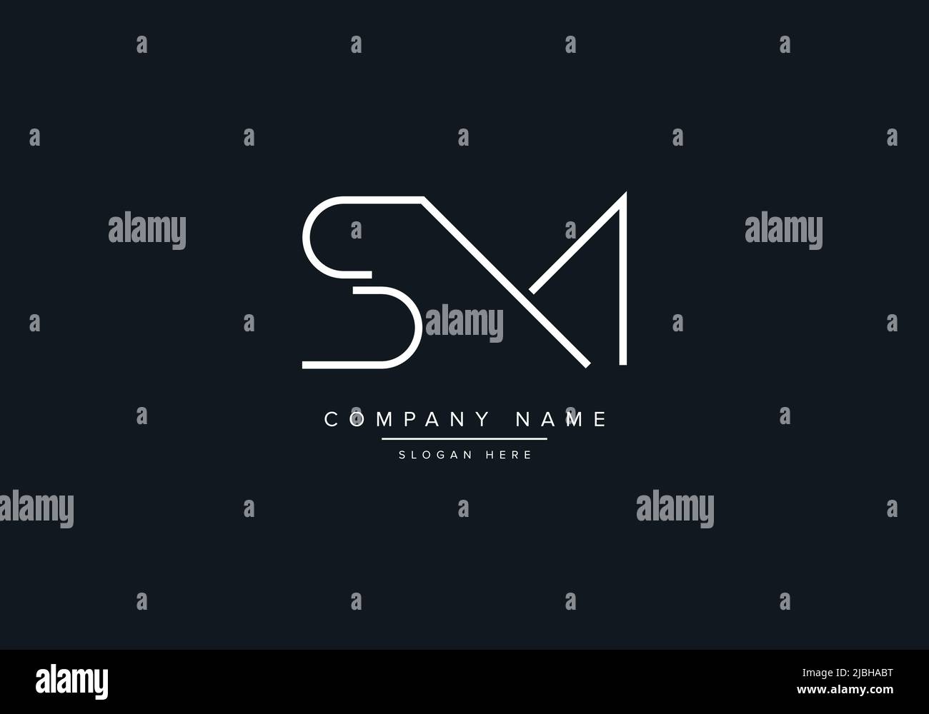 SM lettres abstraites logo monogramme Illustration de Vecteur