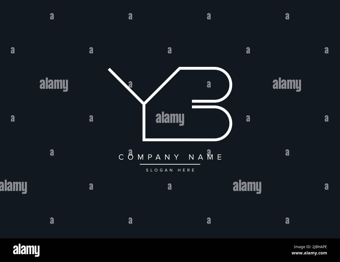 YB lettres abstraites logo monogramme Illustration de Vecteur
