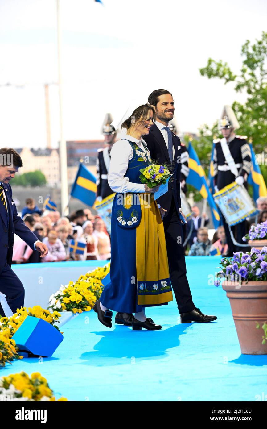 STOCKHOLM 2022-06-06 la princesse Sofia de Suède et le prince Carl Philip participent à la traditionnelle célébration de la journée nationale à Skansen, à Stockholm, Banque D'Images