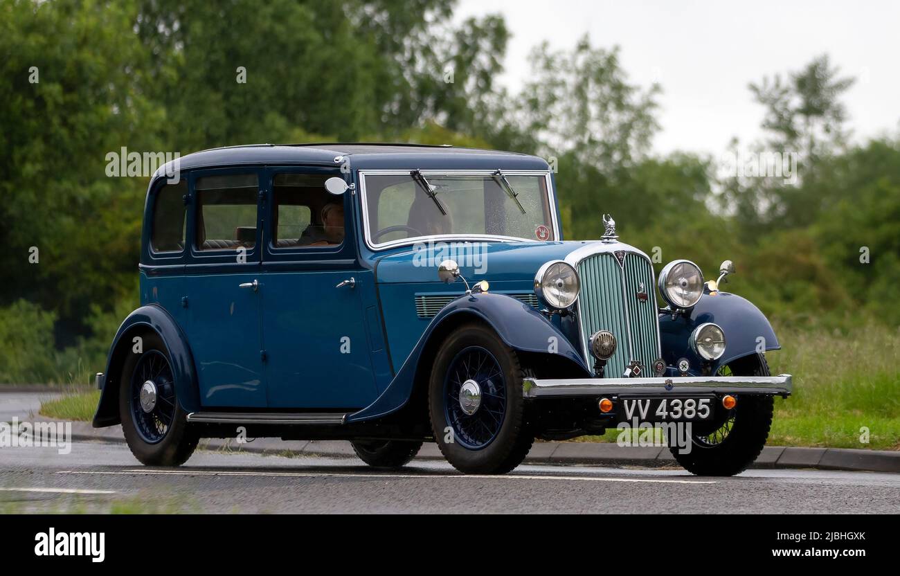 1936 bleu d'avant-guerre 1694 cc Rover Banque D'Images