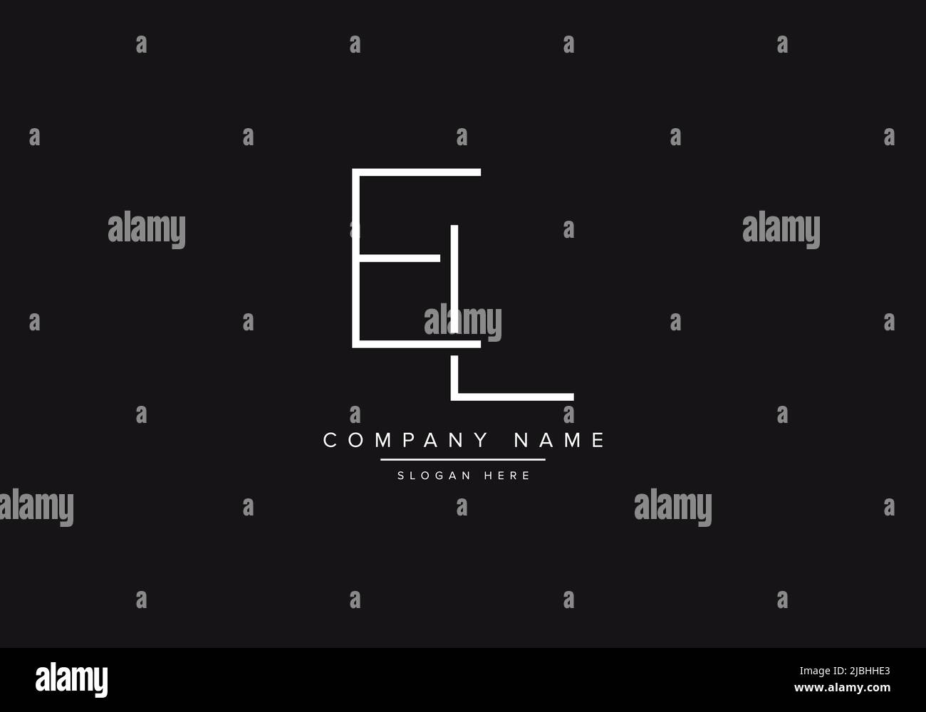 Dessin original DU logo de l'alphabet EL en forme de ligne d'art vectoriel Illustration de Vecteur