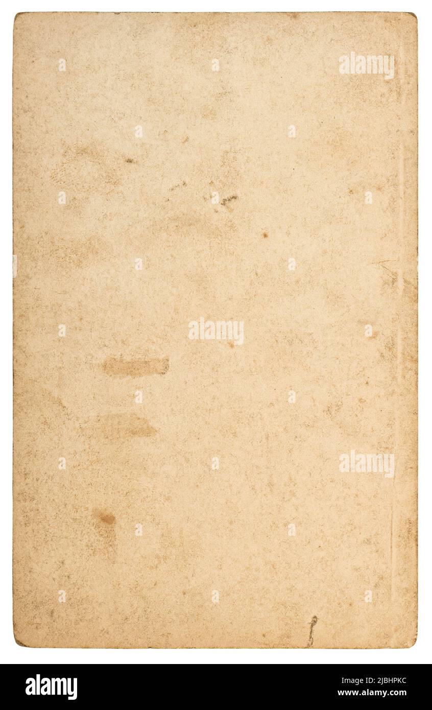 Ancienne feuille de papier avec bords isolés. Fond de texture en carton Banque D'Images