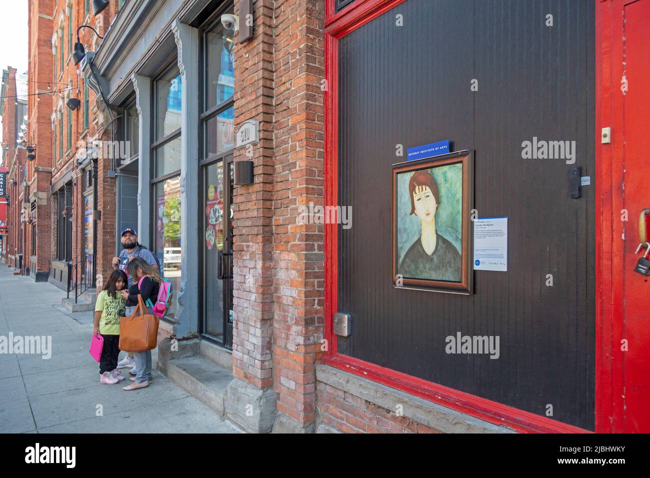 Detroit, Michigan - l'Institut des arts de Detroit place des reproductions de haute qualité de sa collection d'art dans les lieux publics de la région de Detroit. ' Banque D'Images