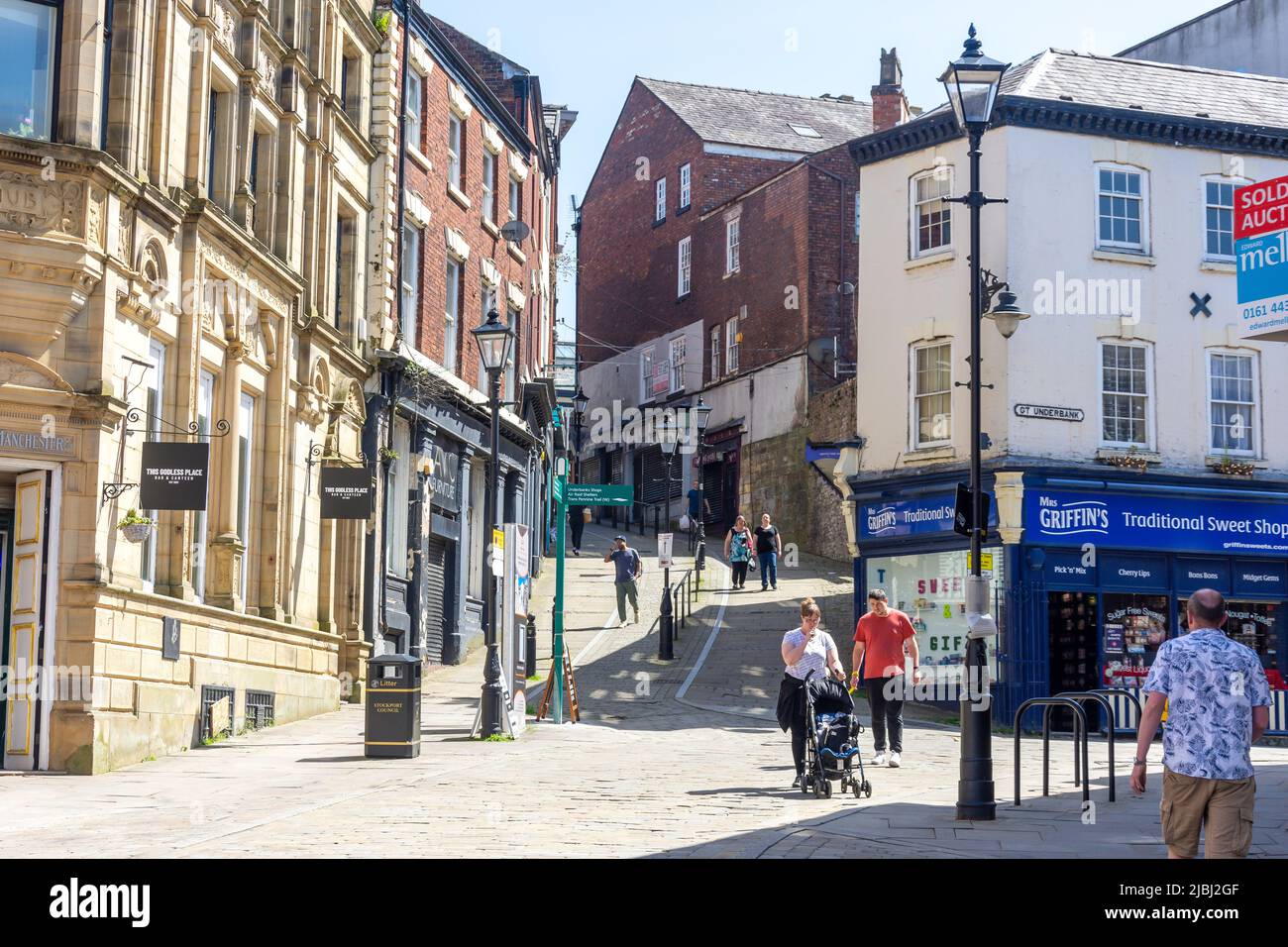 Great Underbank, Stockport, Greater Manchester, Angleterre, Royaume-Uni Banque D'Images