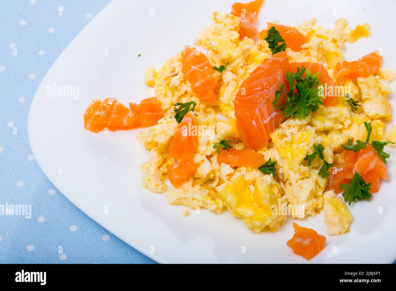 Omelette au saumon Banque D'Images