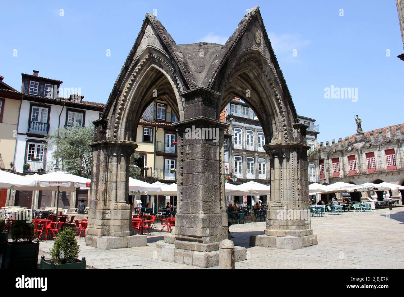 Padrao do Salado, monument gothique du 14th siècle, situé sur la place Oliveira, Guimaraes, Portugal Banque D'Images