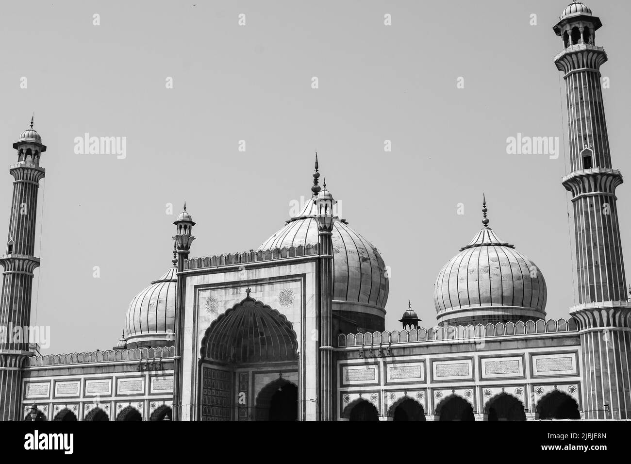 L'architecture spectaculaire de la Grande Mosquée du Vendredi (Jama Masjid) à Delhi pendant la saison de Ramzan, la plus importante mosquée en Inde, Jama Masjid M. Banque D'Images