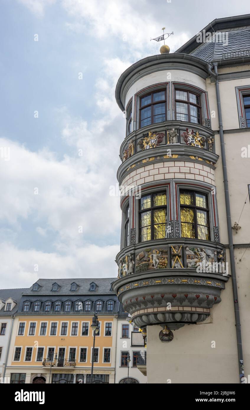 Baie historique de la pharmacie de la ville de Gera, Thuringe, Allemagne Banque D'Images