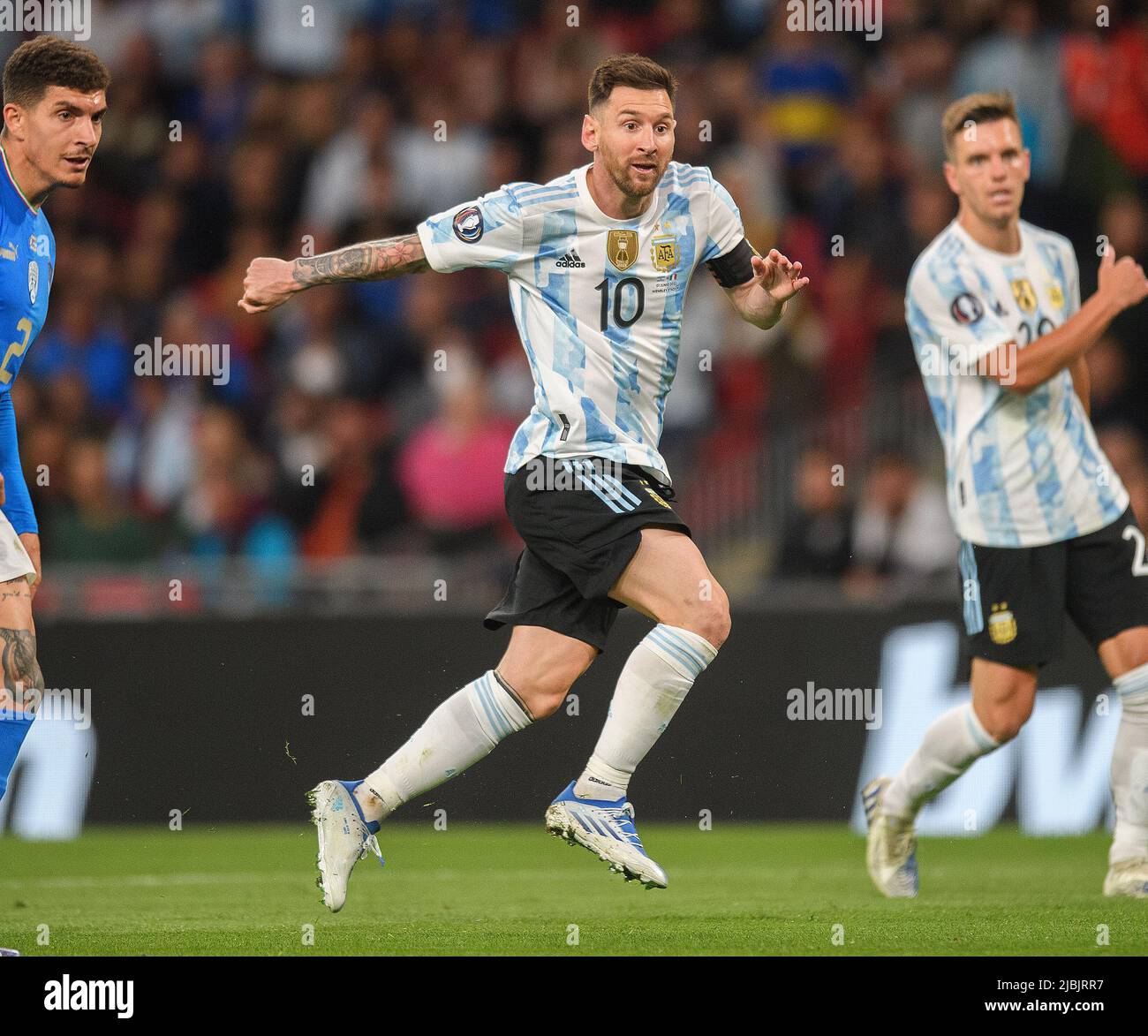 Maillot ARGENTINE Finalissima 2022 Lionel Messi 10 – Blanc/Bleu, Taille L