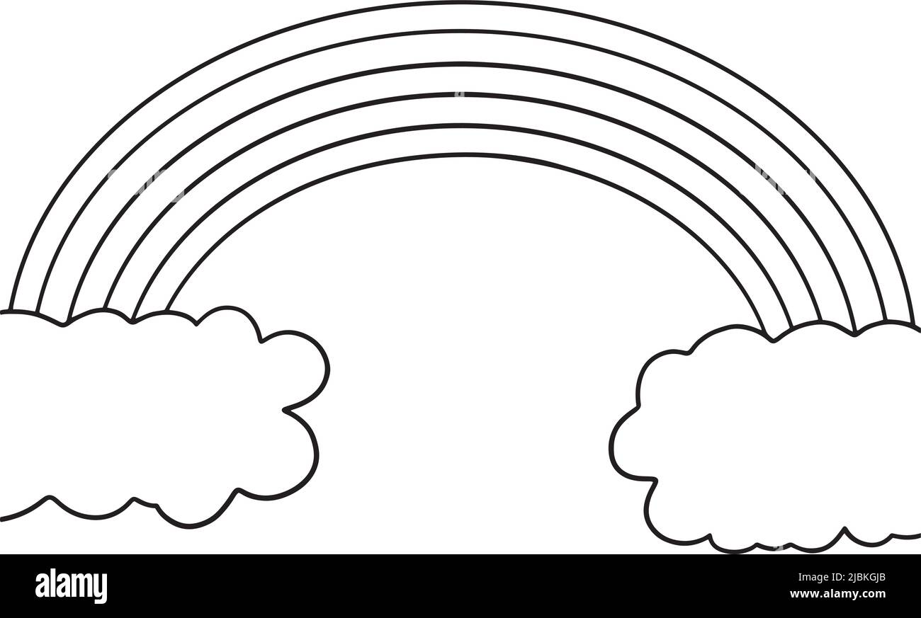Rainbow Isolated coloriage page pour enfants Illustration de Vecteur