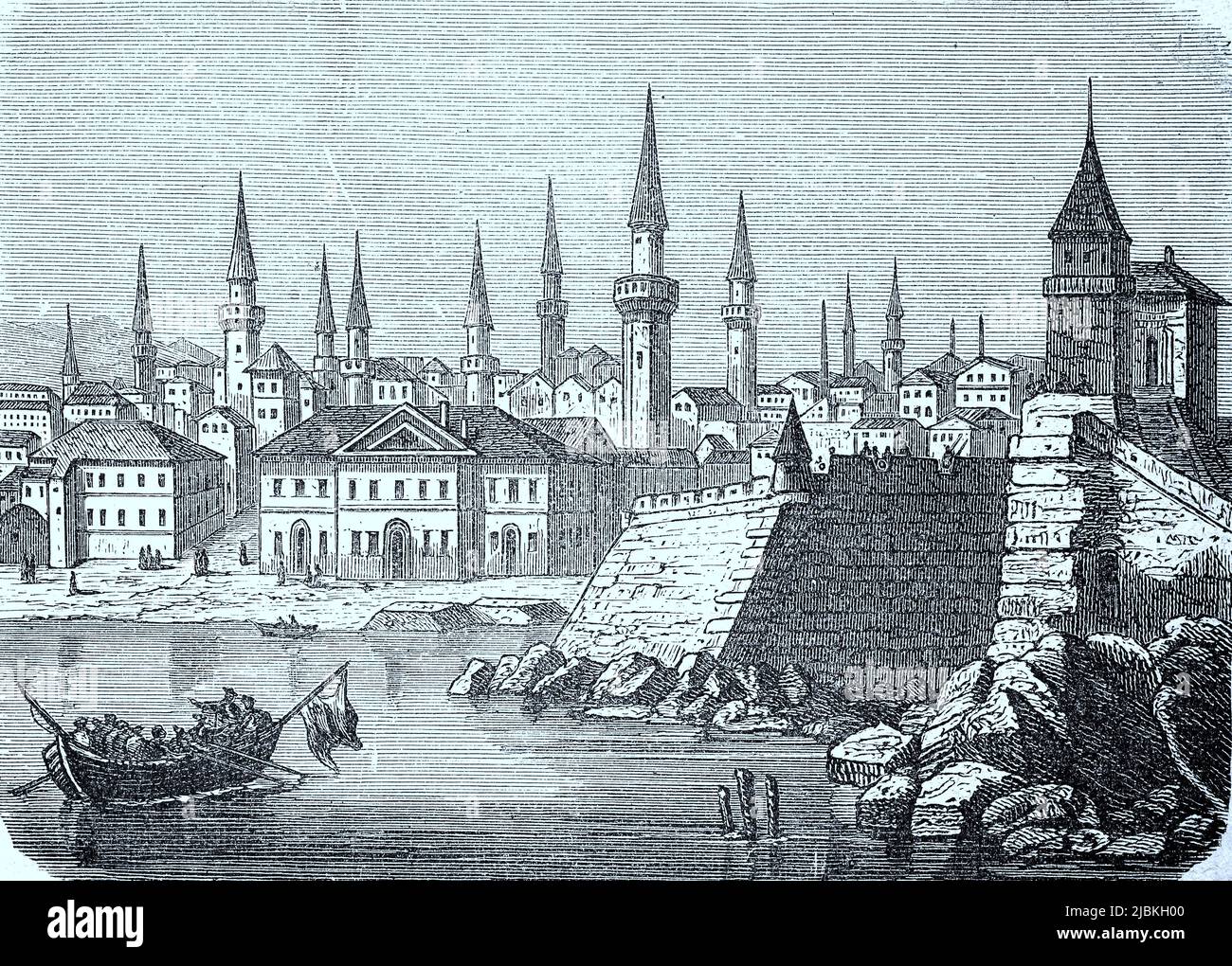 Widdin an der Donau im Jahre 1880, Festung und Stadtpanorama, Bulgarien, digital restaurierte Reproduktion einer Originalvorlage aus dem 19. Jahrhundert, genaues Originaldatum nicht bekannt Banque D'Images