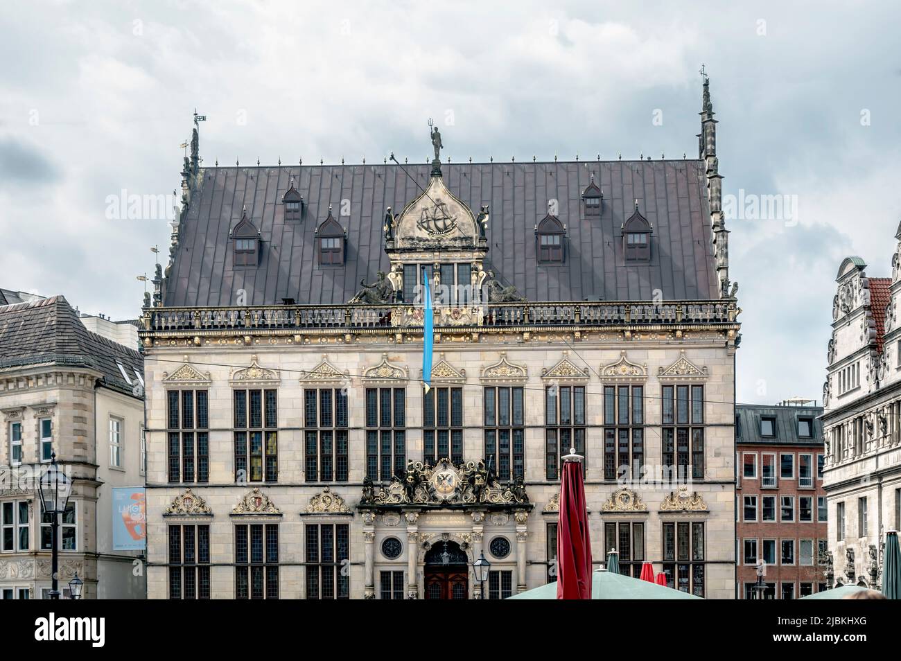 Brême (Allemagne): Place du marché avec Schuetting Banque D'Images