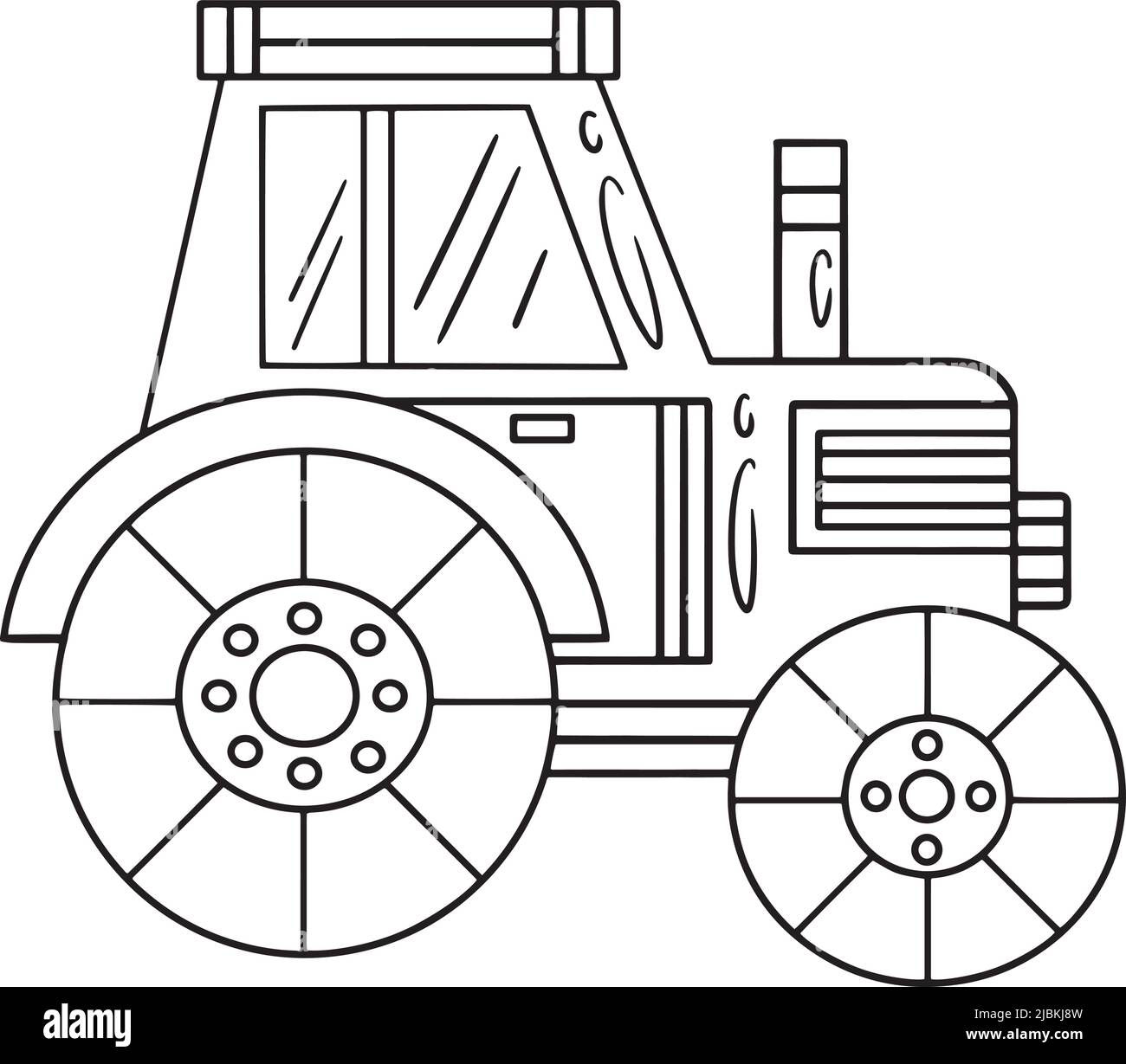 Page de coloriage isolé tracteur pour enfants Illustration de Vecteur