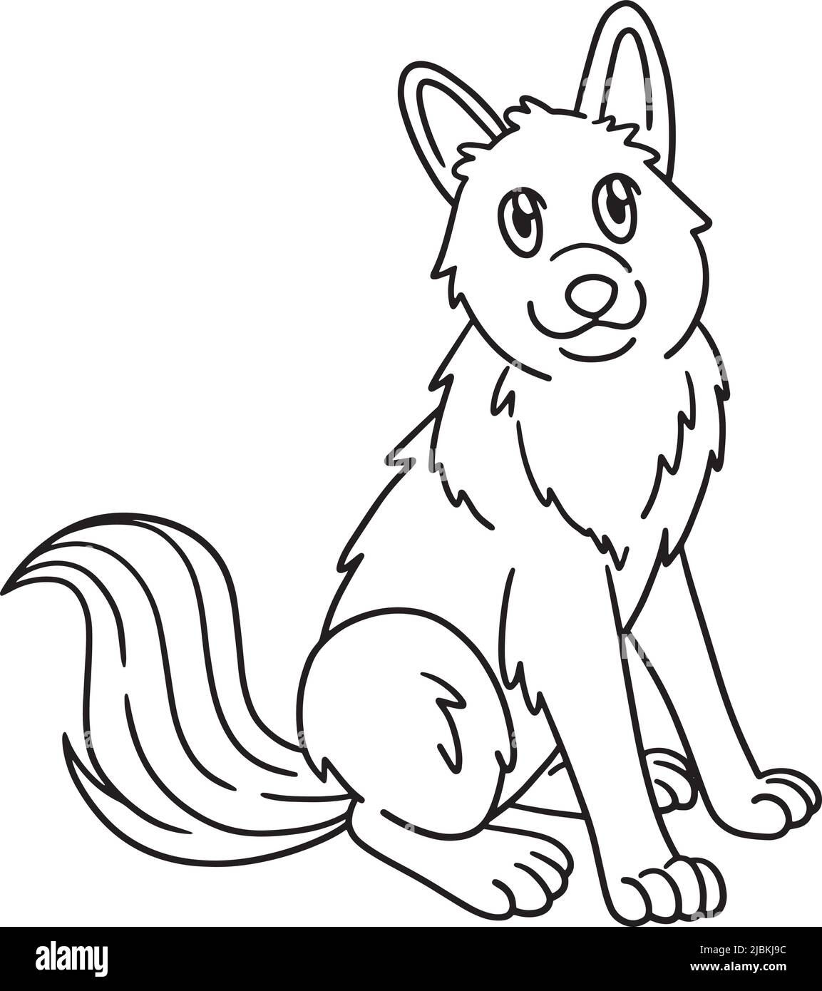 Page de coloriage pour chiens isolée pour les enfants Illustration de Vecteur