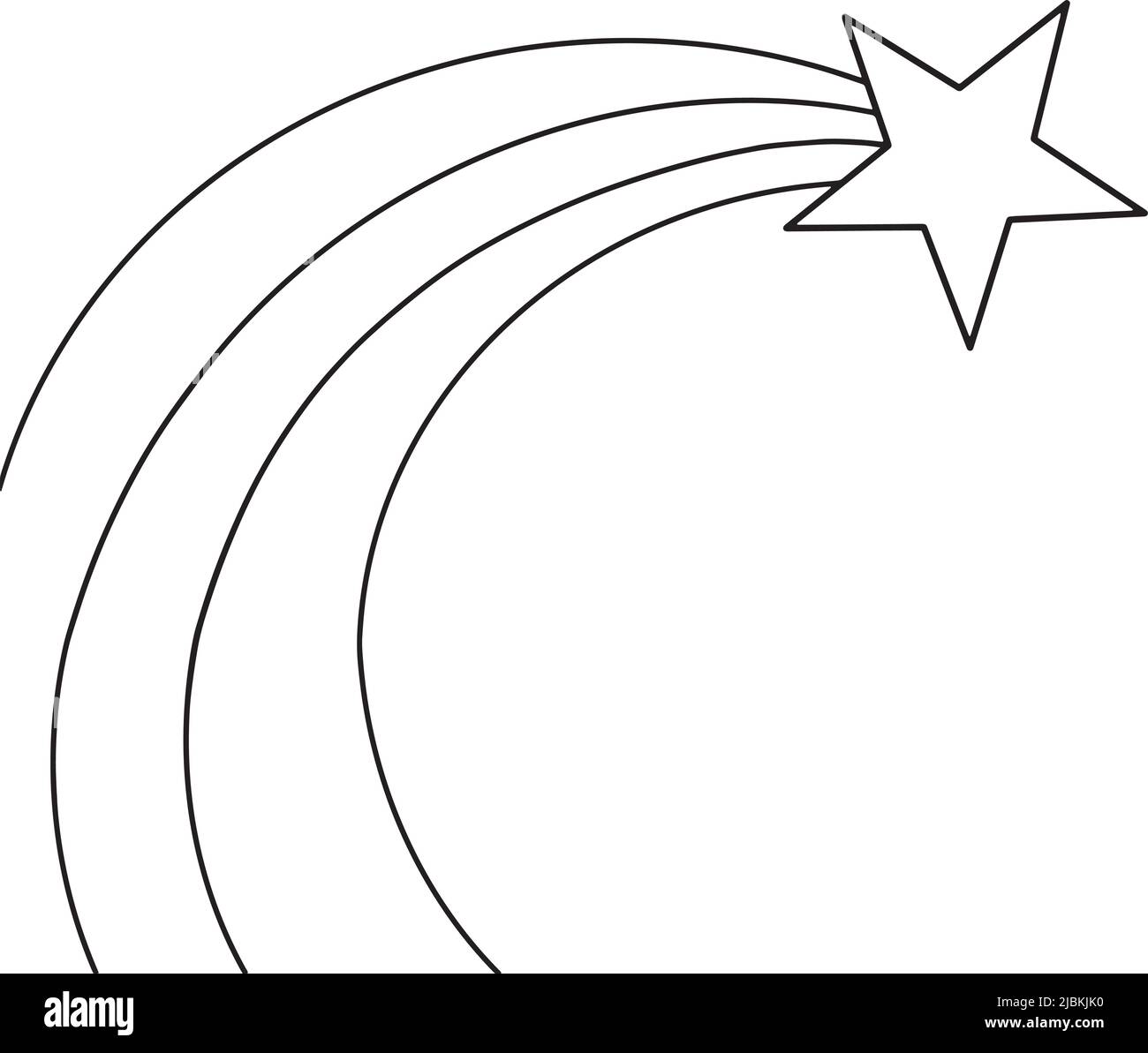 Shooting Star Isolated coloriage page pour enfants Illustration de Vecteur