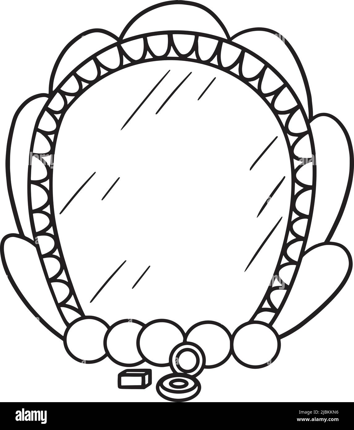 Mermaid Mirror Isolated coloriage page pour enfants Illustration de Vecteur