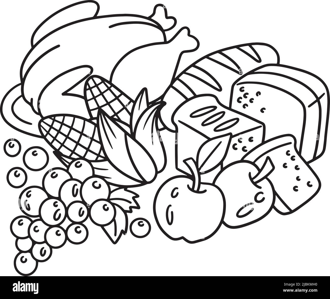 Page de coloriage isolée de Thanksgiving pour enfants Illustration de Vecteur