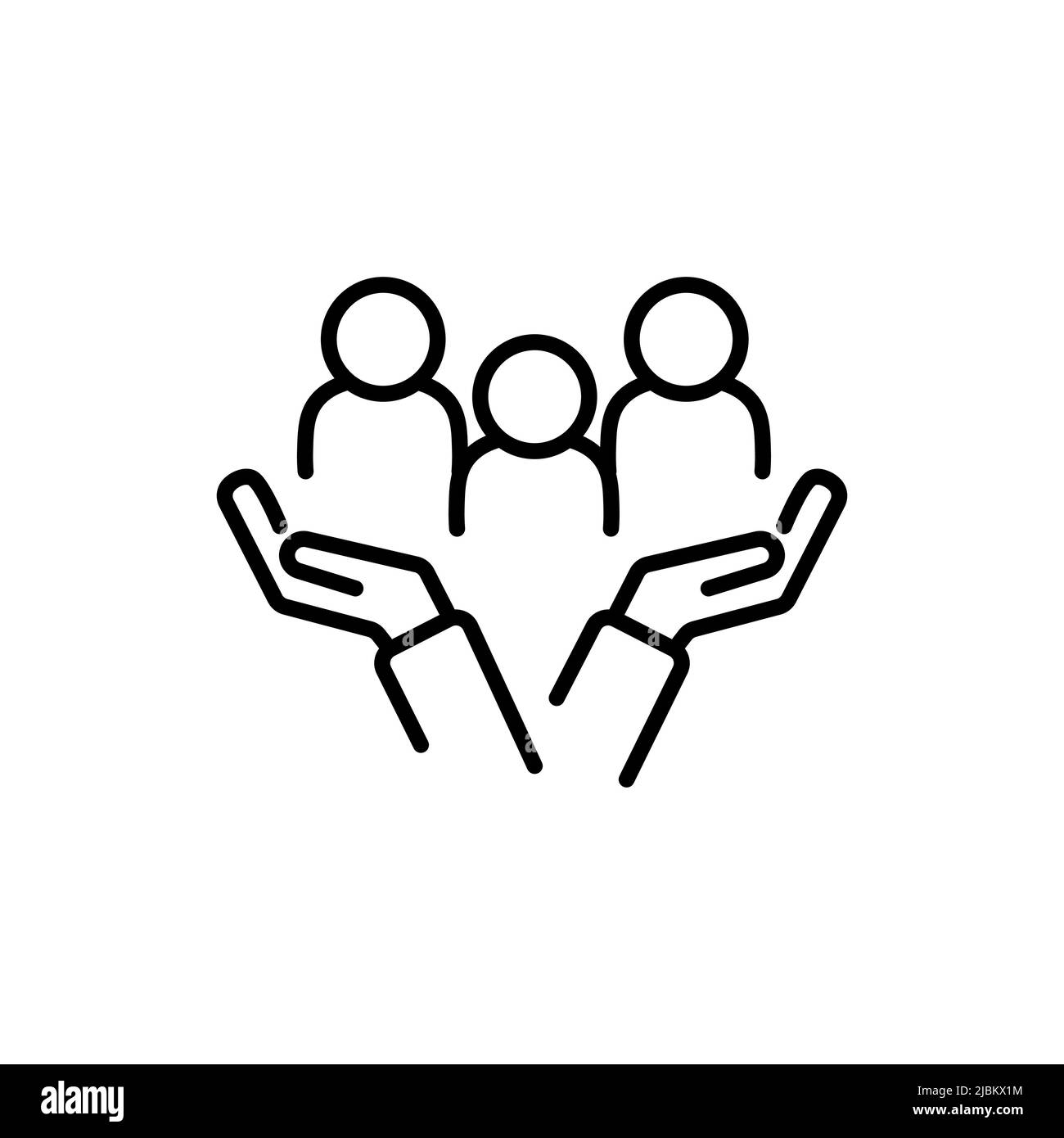 Un lieu de travail inclusif. Illustration vectorielle de l'icône protection des employés remplie. Couleur modifiable. Illustration de Vecteur