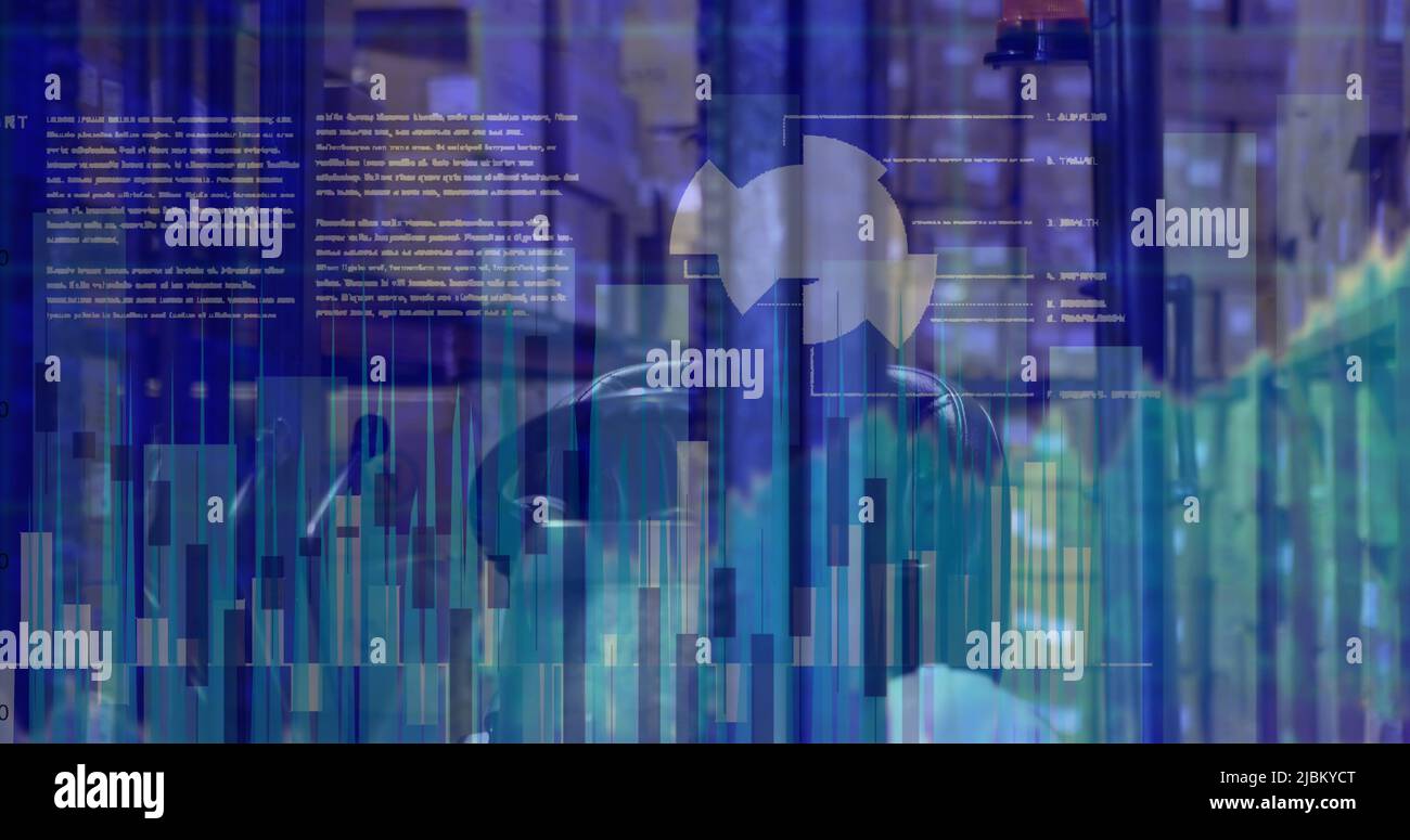 Image du traitement des données dans l'entrepôt Banque D'Images