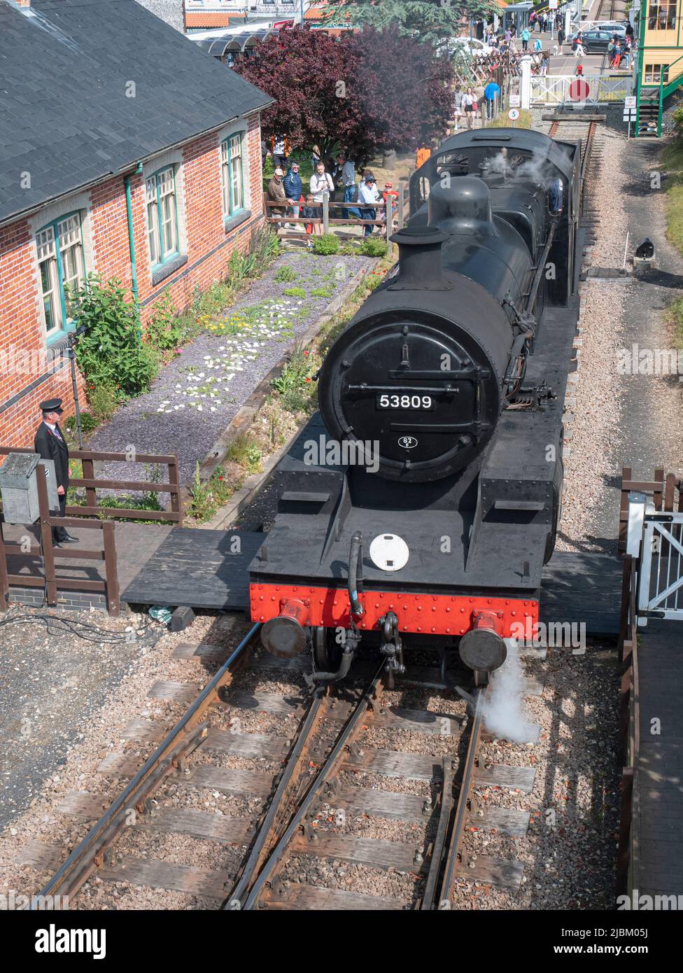 S&DJR classe 7F 2-8-0 marchandises lourdes loco 53809 sur le chemin de fer de North Norfolk Banque D'Images