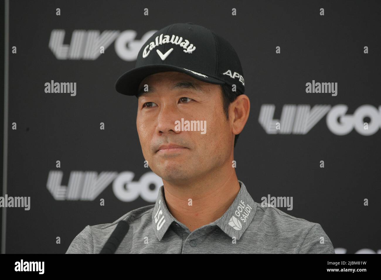 Hemel Hempstead, Herts, Royaume-Uni. 7th juin 2022. Les joueurs Kevin Na, Sihwan Kim, James Pot et Talor Gooch répondent aux questions des médias avant le crédit sur invitation au golf de LIV : Motofoto/Alay Live News Banque D'Images