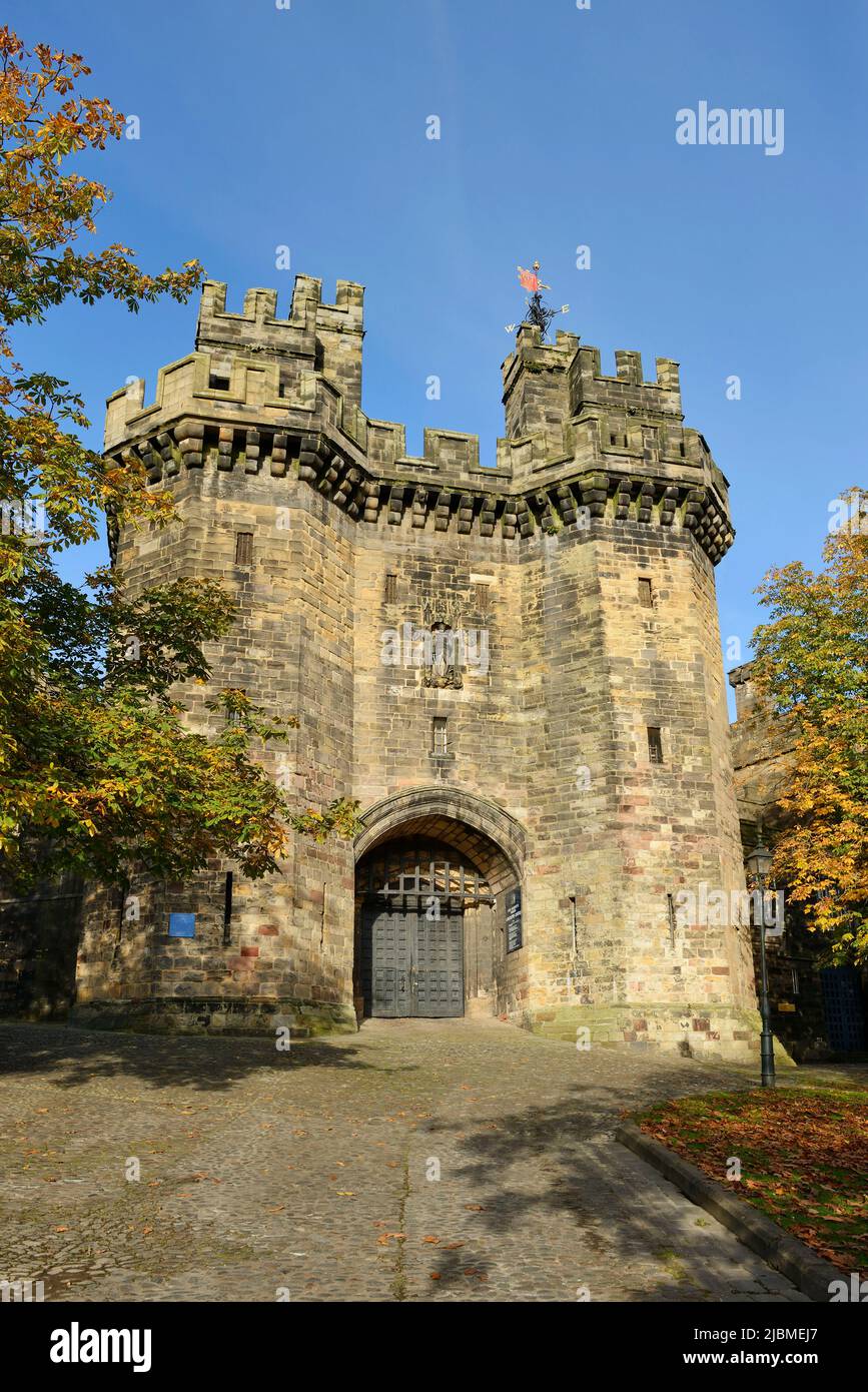 Château de Lancaster entrée de la maison de passerelle John of Gaint Lancaster, Royaume-Uni Banque D'Images
