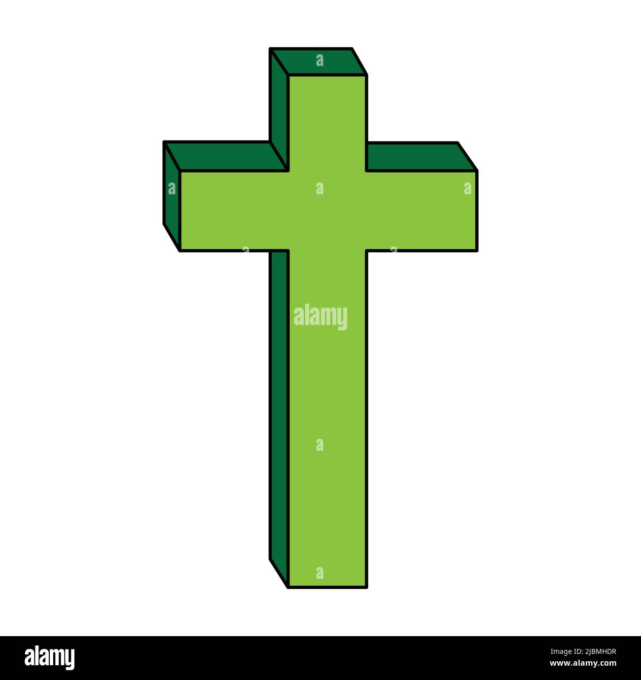 Symbole d'une croix d'église. Symbole de religion du christianisme. Sur fond blanc Illustration de Vecteur
