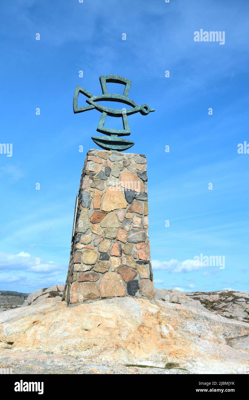 Palatia Memorial, Lindesnes, Norvège. Commémoration du naufrage du navire de prison allemand MS Palatia en octobre 1942 Banque D'Images