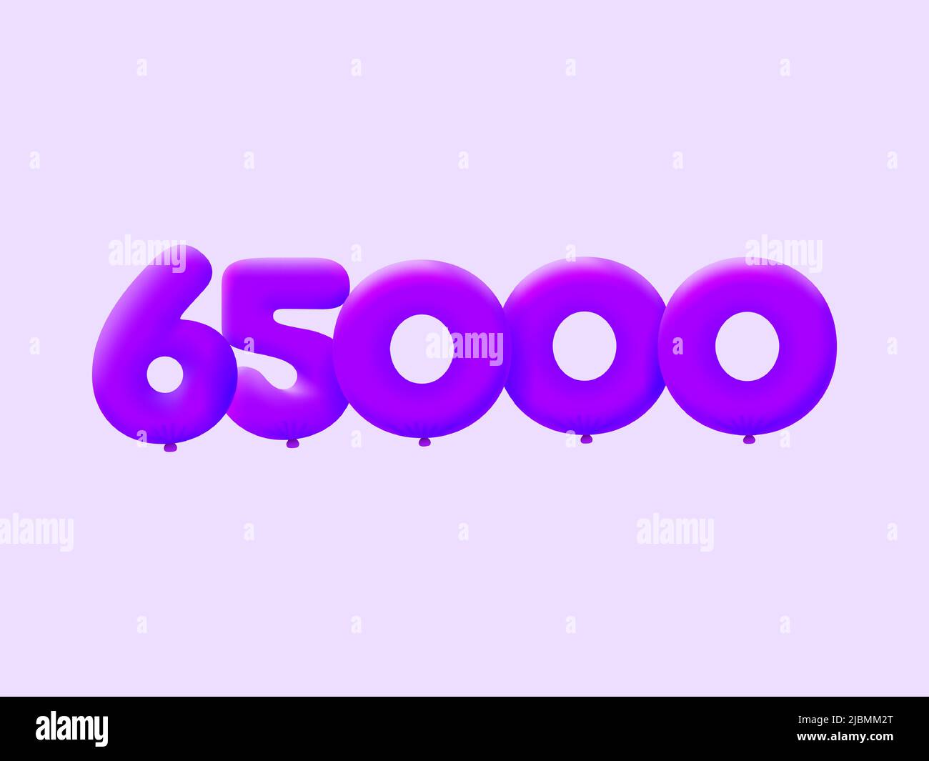 Violet 3D numéro 65000 ballon réaliste 3D hélium ballons violets