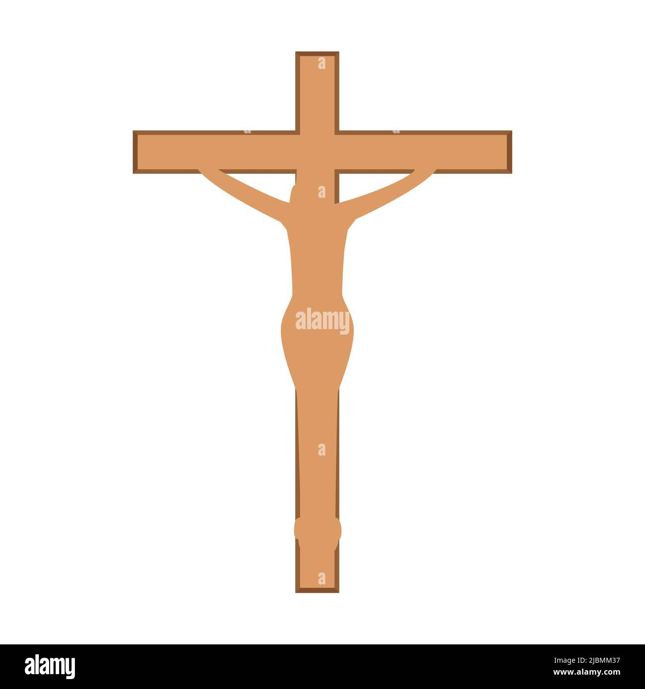 Symbole d'une croix d'église. Symbole religieux du christianisme. Sur fond blanc Illustration de Vecteur