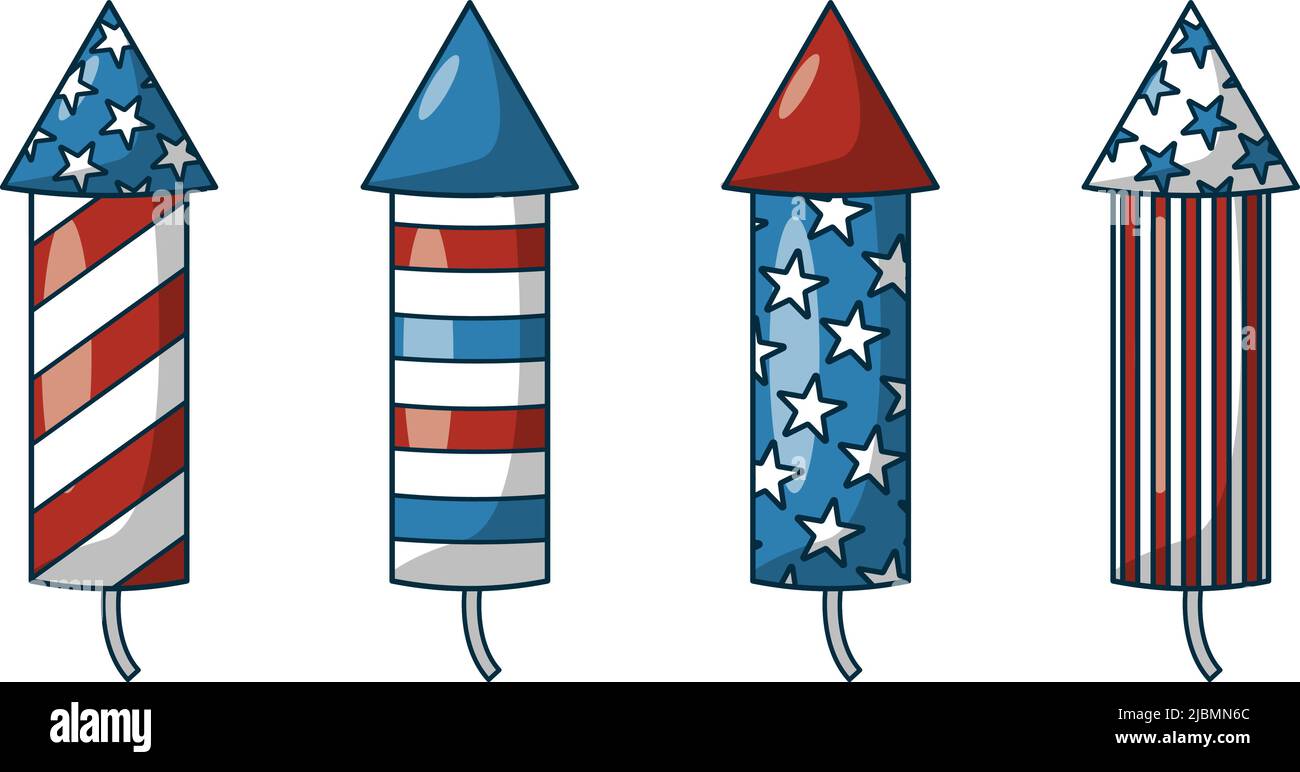 4th de juillet Fireworks, Fireworks Illustration de Vecteur
