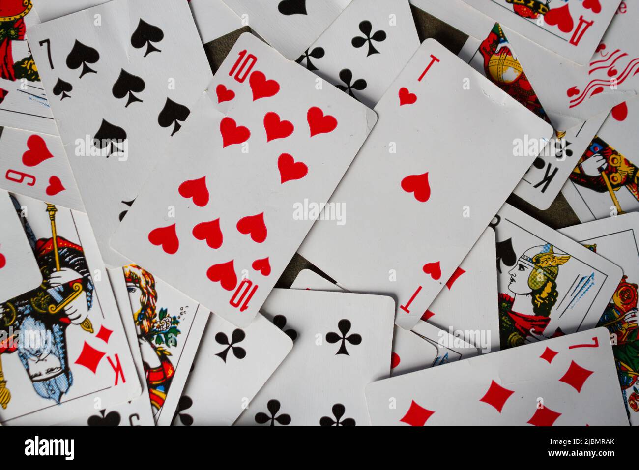 Arrière-plan des cartes à jouer sur la table Banque D'Images