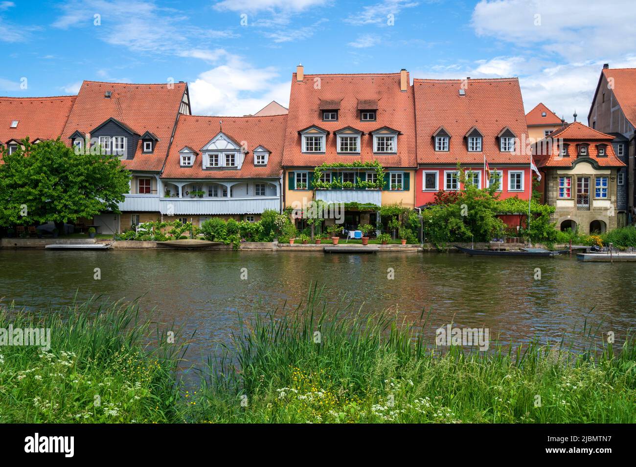 La vieille ville historique de Bamberg sur la rivière Regnitz Banque D'Images