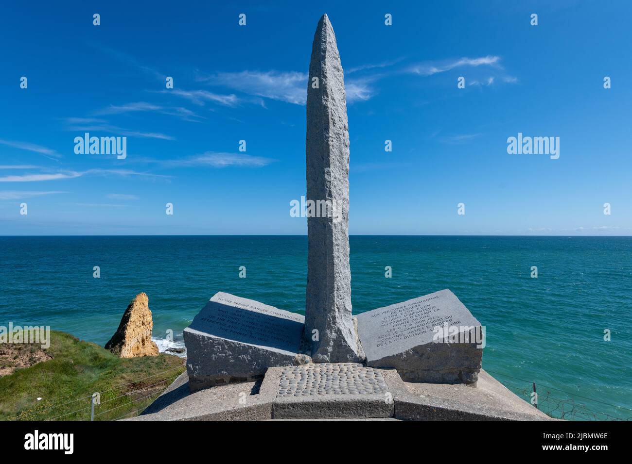 Monument en hommage aux Rangers, sis à la pointe du hoc, commune de Cricqueville-en-Bessin (Calvados) Banque D'Images