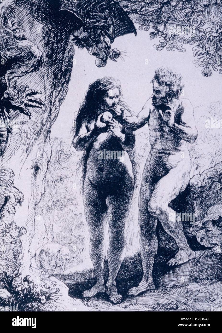 Adam et Eve, peinture de l'artiste néerlandais Rembrandt, 1638 Banque D'Images