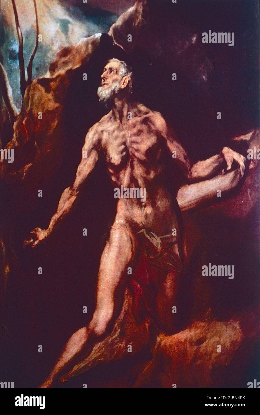 Saint Jérôme à Penitence, peinture de l'artiste espagnol El Greco, 1595 Banque D'Images