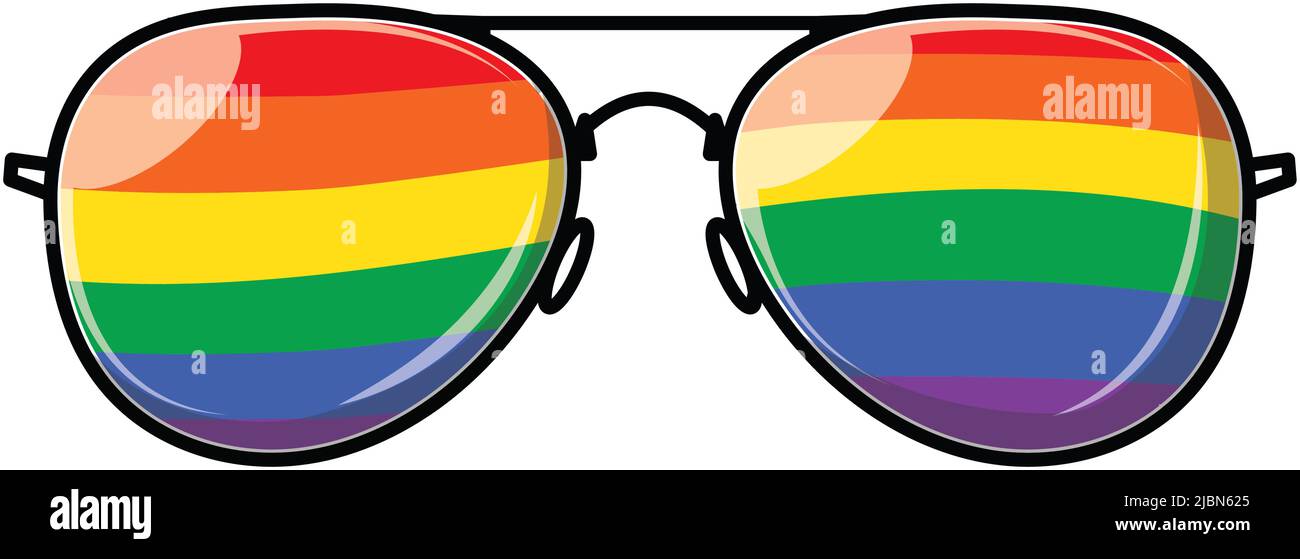 Lunettes de soleil arc-en-ciel, lunettes de soleil aux couleurs arc-en-ciel Illustration de Vecteur