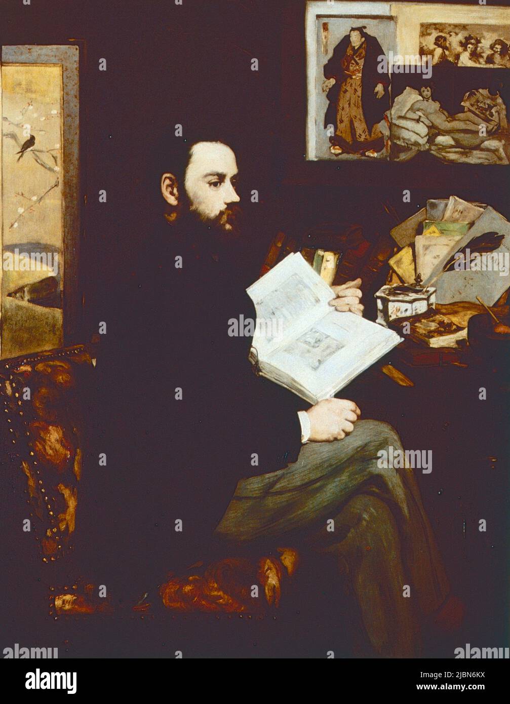 Portrait d'Emile Zola, peinture de l'artiste français Edouard Manet, 1868 Banque D'Images