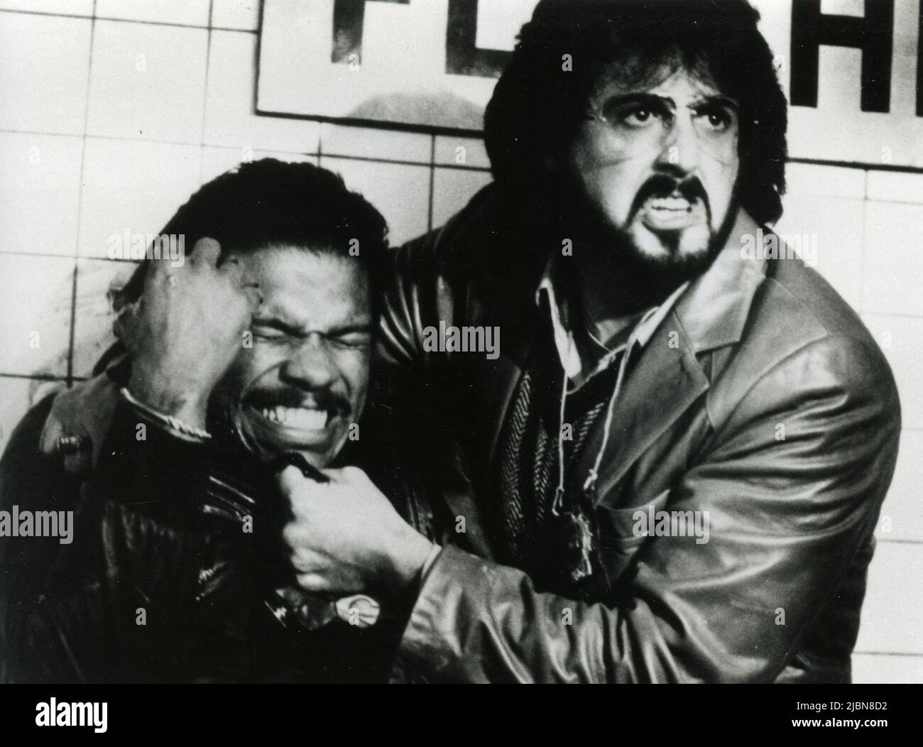 Les acteurs américains Sylvester Stallone et Billy Dee Williams dans le film Nighthawks, USA 1981 Banque D'Images
