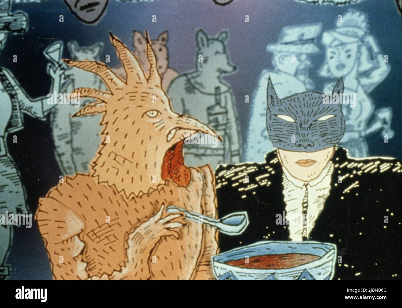 Scène de la vitrine animée du programme de télévision Liquid Television sur MTV, 1991 Banque D'Images