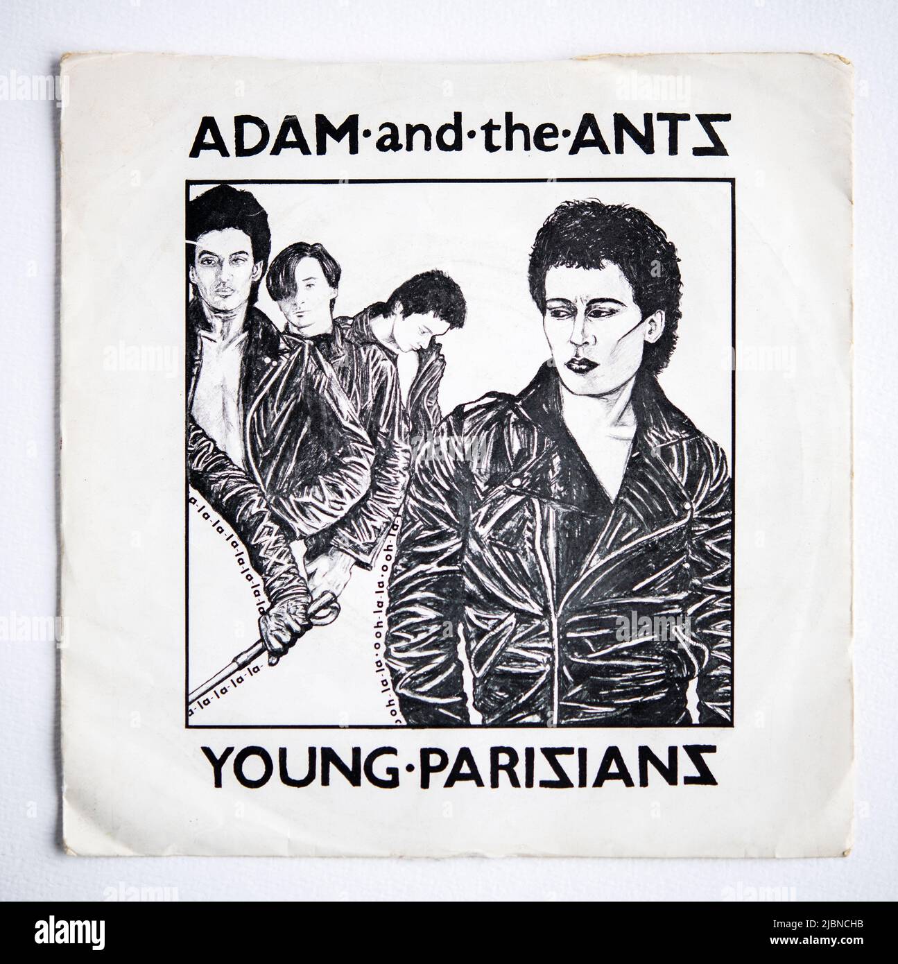 Couverture de l'image de la première version simple de sept pouces de jeunes Parisiens par Adam et les Ants, qui a été publié en 1978 Banque D'Images