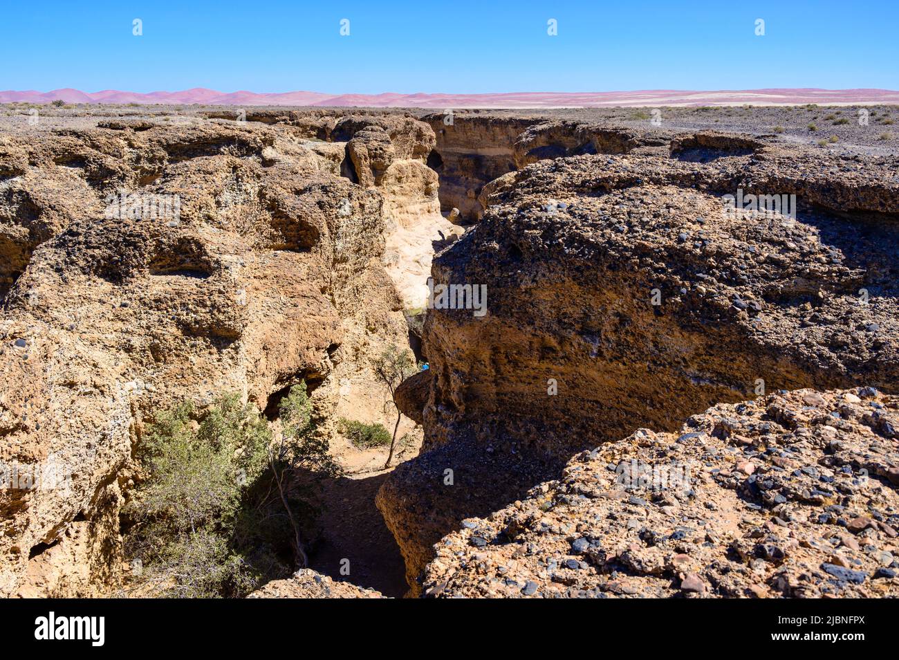 Canyon de Sesriem à Sossusvley la rivière Tsauchab, Namibie Banque D'Images