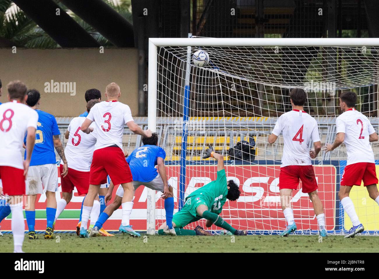 San Benedetto del Tronto, Italie, 07/06/2022, Maksymilian Tkocz de Pologne, marque son but de victoire en U20 Italie contre Pologne, le 7th juin 2022, Riviera delle Palme stade, San Benedetto del Tronto (AP). ©photo: Cinzia Camela. Banque D'Images