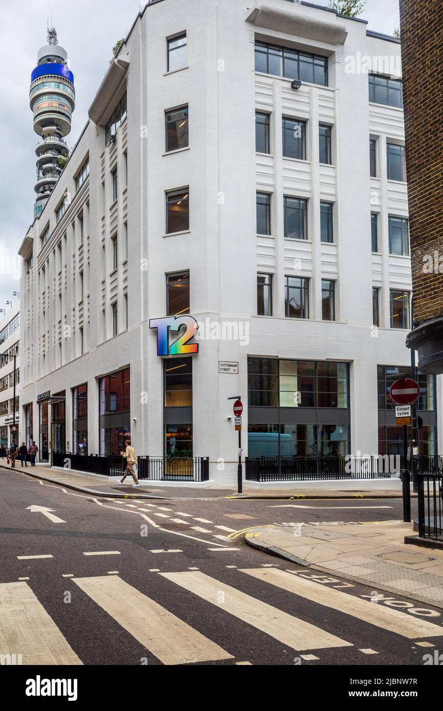 Take-Two Interactive Software bureaux Londres - Take-Two est une société américaine de jeu derrière Rockstar et Grand Theft Auto. 30 Cleveland Street Londres. Banque D'Images