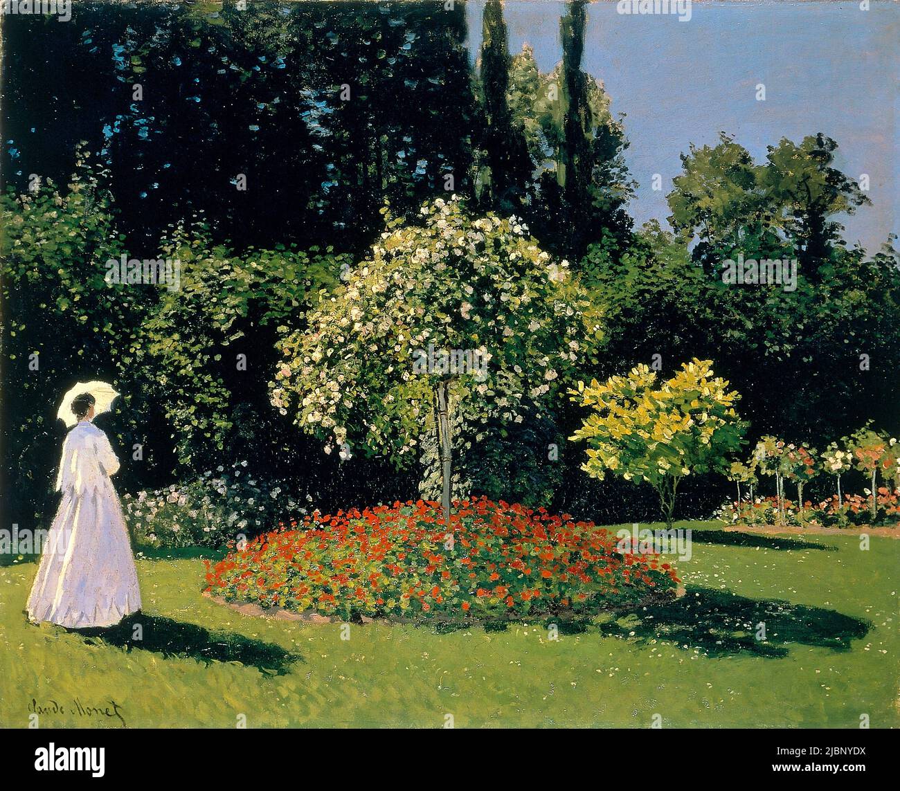 Femme dans le jardin, 1867, peinture de Claude Monet Banque D'Images