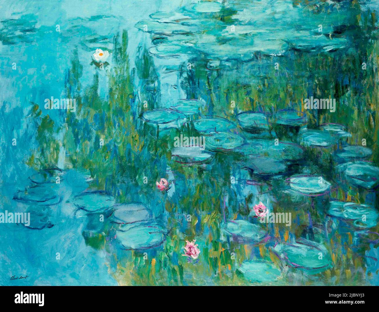 Lilas d'eau, c. 1915, peinture de Claude Monet Banque D'Images Lilas d'eau, c. 1915, peinture de Claude Monet Banque D'Images