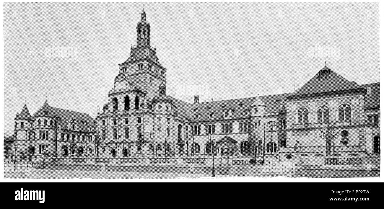 Musée national bavarois de Munich par l'architecte Gabriel von Seidl. Publication du livre 'Meyers Konversations-Lexikon', Volume 2, Leipzig, Allemagne, 1910 Banque D'Images