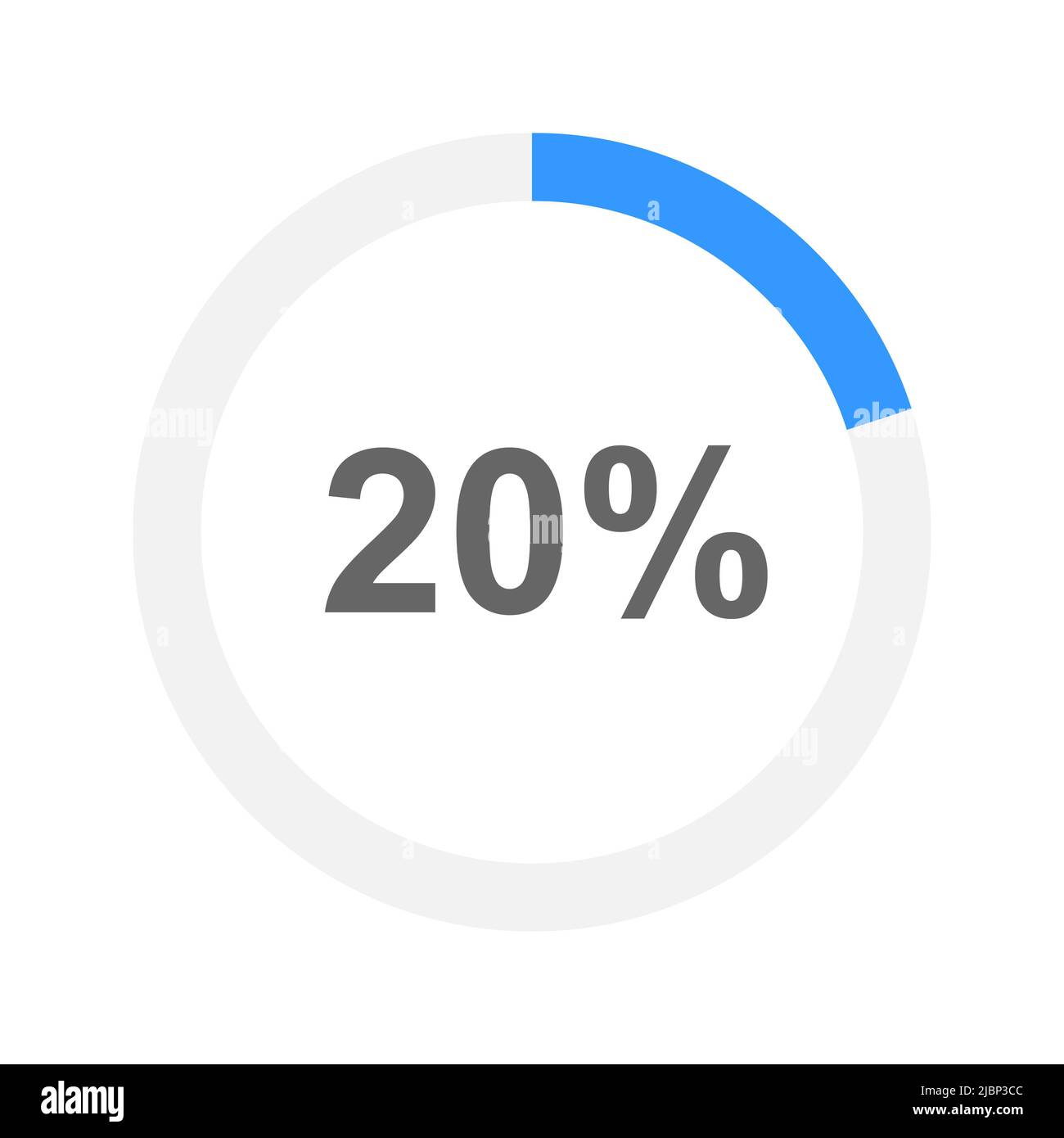 La barre de progression du tour est remplie à 20 %. Icône de chargement, d'attente, de transfert, de mise en mémoire tampon, de téléchargement ou de chargement de la batterie. Élément d'infographie pour site Web ou interface d'application mobile. Illustration vectorielle plate Illustration de Vecteur