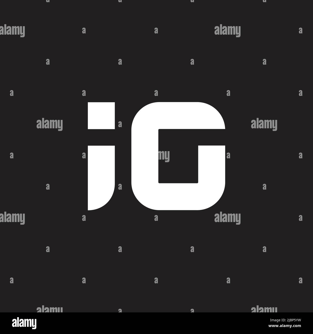 lettre ig simple courbes ligne logo vecteur Illustration de Vecteur