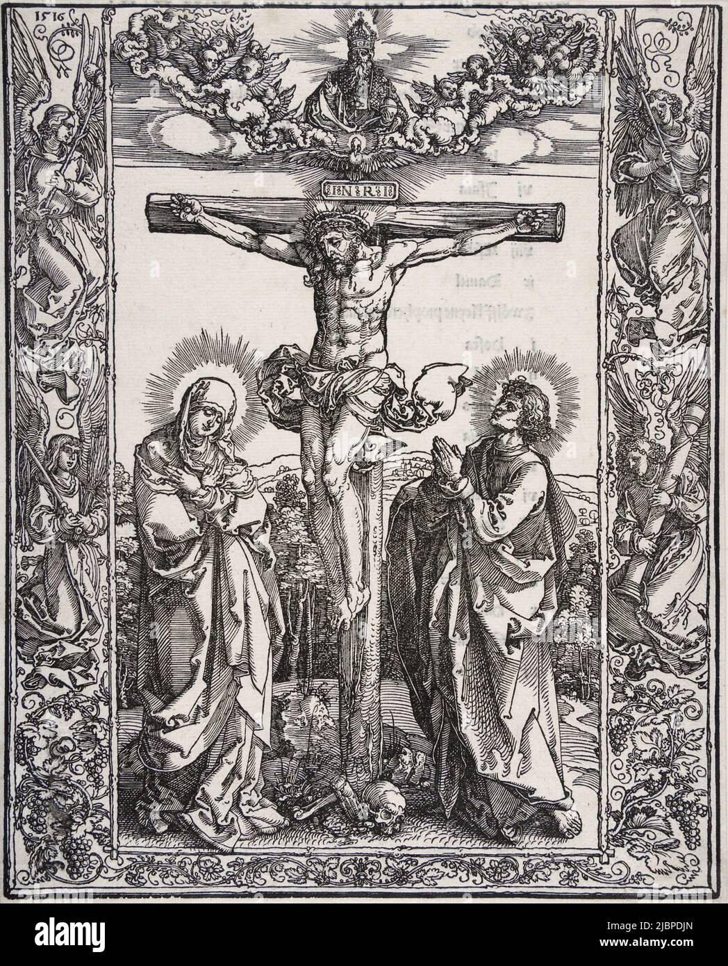 Christ sur la croix entre la Vierge et Saint Jean par Albrecht Dürer (1471-1528) Banque D'Images